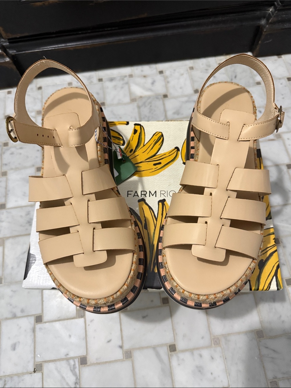 Farm Rio Fisherman Espadrille NEW size 11/42 never worn Anthropologie Vegan